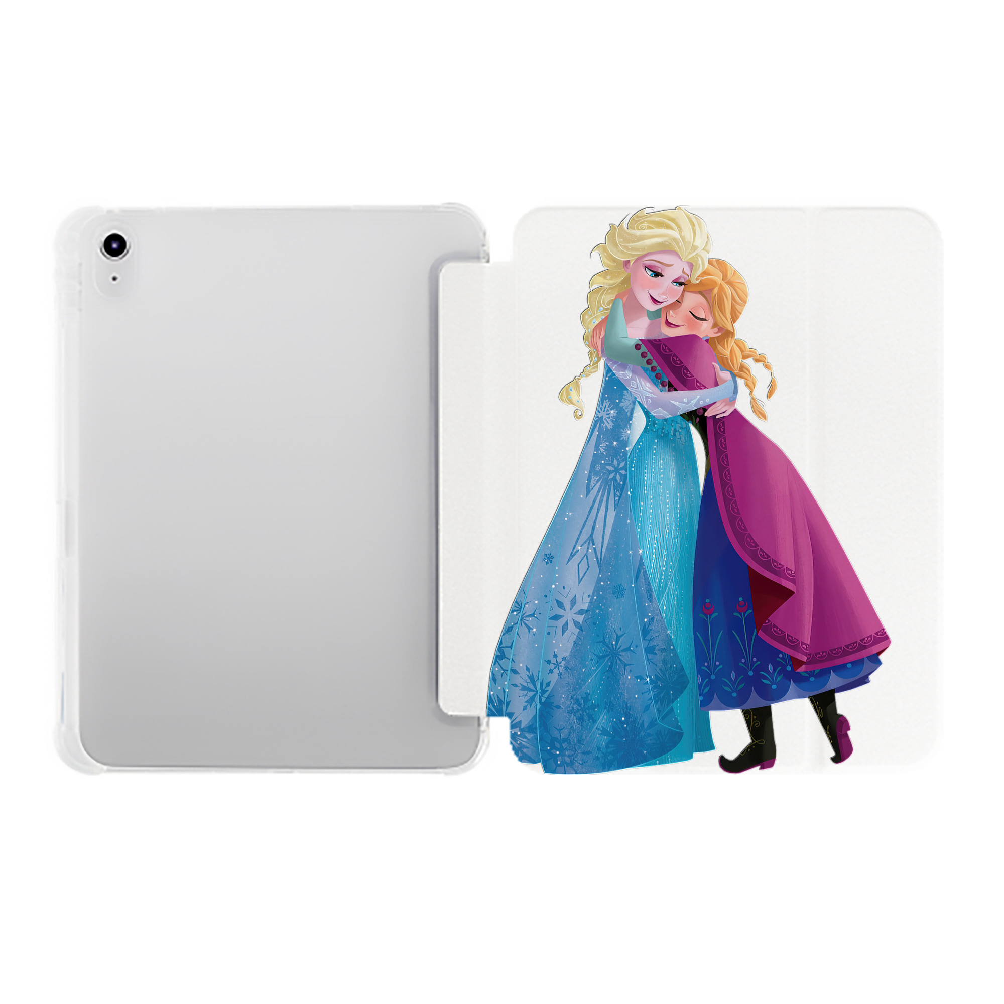 （画像用） アナと雪の女王 アンナ エルサ Frozen Anna Elsa IPad ケース ペン収納付き 三つ折りスタンド PUレザー×シリコン 対応機種9.5/10.5/10.9インチ